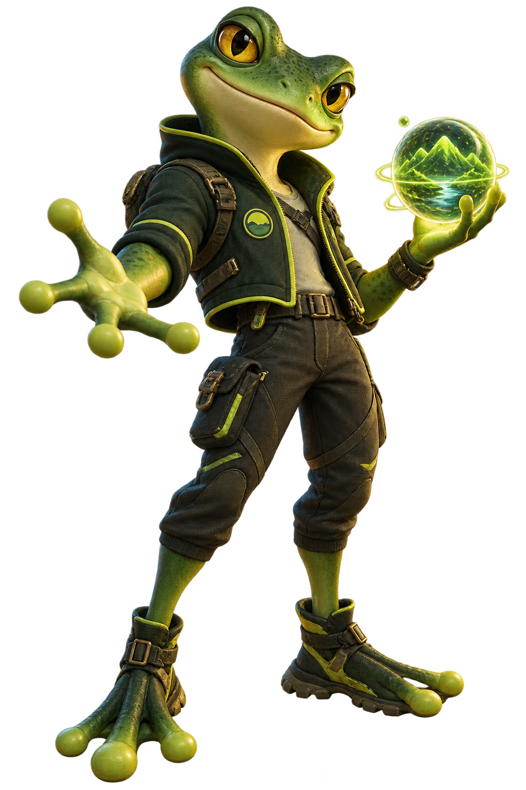 Moss, the market explorer frog